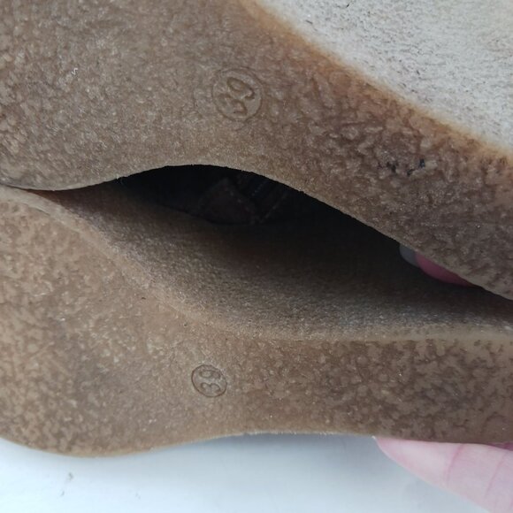 Diesel Unkle Jessy Brown Suede Wedge Ankle Boots Size 39 Platform - Picture 11 of 16